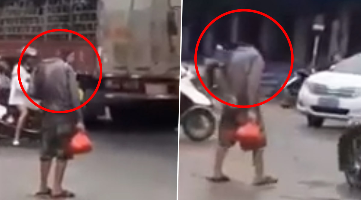 Headless Man Walking On A Busy Street Will Creep You Out Watch Viral