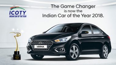 Hyundai Verna Wins 2018 Indian Car of the Year Award