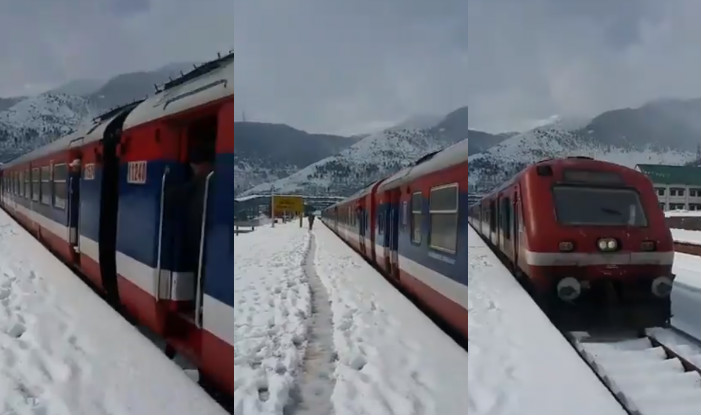 This Video of Train Passing Through a Snowy Station in Kashmir is So Dreamy