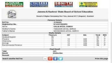 Afzal Guru's Son Galib Guru Gets Distinction in Jammu and Kashmir Class 12th Examination