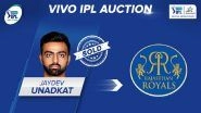 Jaidev Unadkat Becomes Costliest Indian Player in IPL 2018 Auction: Rajasthan Royals Shell Out Rs 11.5 Crore