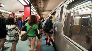 No Pants Subway Ride 2018: Brave New Yorkers Strip to Innerwear in Freezing Temperatures