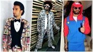 Ranveer Singh Wears 'Tribute to Bollywood' Suit at Filmfare Awards 2018: Times When The Actor Gave Quirky Outfits A New Definition