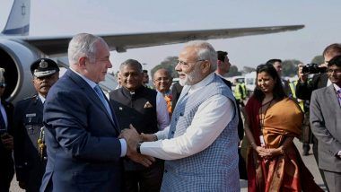 Benjamin Netanyahu Reaches Gujarat: To Hold Road Show in Ahmedabad With PM Narendra Modi