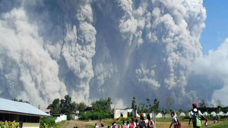 Indonesia's Mount Sinabung Volcano On Sumatra Spews Massive 16,400 Feet Smoke-and-Ash Column