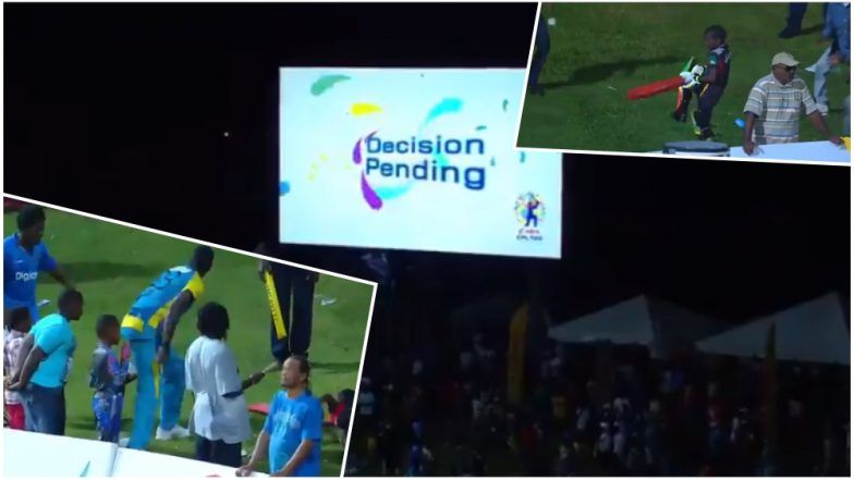 Caribbean Premier League T20 Match: Third Umpire Signals ‘Not Out’ to a Kid Playing Cricket With Darren Sammy During Rain Break (Watch Video)