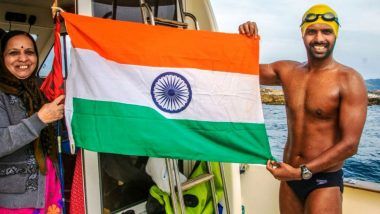 Rohan More From Pune Becomes Youngest in The World to Complete Ocean Seven Challenge: See Proud Pic With Tricolour