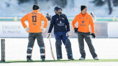 St. Moritz Ice Cricket 2018 Video Highlights: Virender Sehwag's Diamonds Lose 2nd T20 Match, Series 0-2 to Shahid Afridi's Royals in Switzerland
