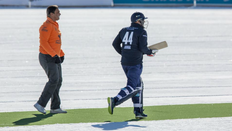 St. Moritz Ice Cricket 2018 Live Streaming: Virender Sehwag’s Diamonds Take on Shahid Afridi’s Royals in 2nd T20 Match in Switzerland