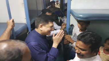 Railway Minister Piyush Goyal Travels in Mysuru's Kaveri Express, Meets Passengers Onboard