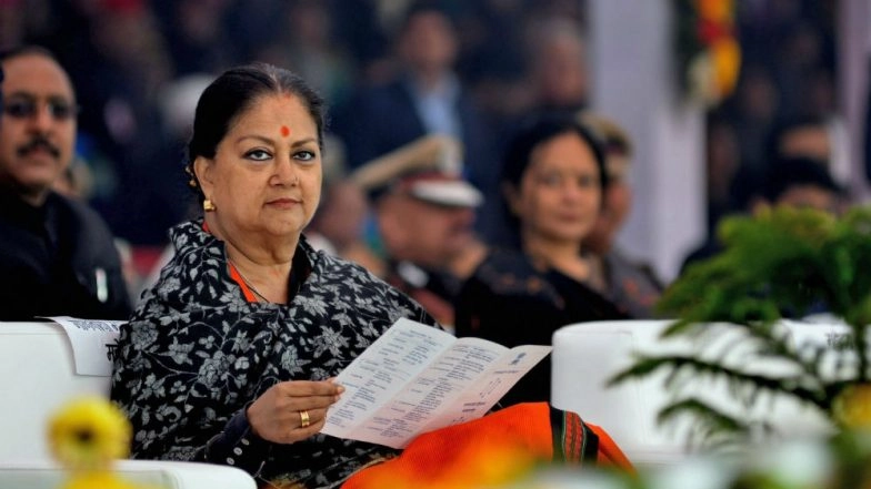 Rajasthan Political Crisis: BJP Leader Vasundhara Raje Says People Paying for Discord Within Congress