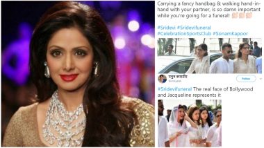 Sridevi's Funeral Saw Twitterati's Sick Mentality: Jacqueline Fernandez's Smile, Sonam Kapoor With Boyfriend and State Honour for Late Actress Questioned
