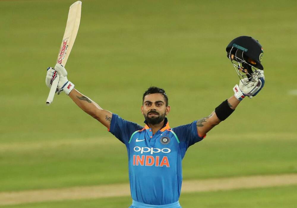 Indian captain celebrates after smashing his third century of the series in Centurion. Indian captain celebrates after smashing his third century of the series in Centurion.