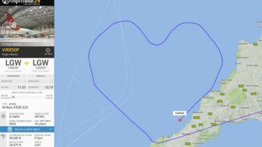 Valentine's Day 2018: Virgin Atlantic Flight Makes a Heart in the Sky on the Occasion of Love