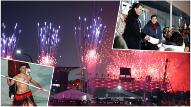 PyeongChang 2018 Olympic Winter Games Opening Ceremony in Pictures: Historic Handshake, Dazzling Fireworks and Shirtless Tonga flag-bearer Were Big Highlights