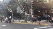 Accident Video From China: Driver Smoking in Van Carrying Gas Tanks Plows in Pedestrian on Busy Shopping Street