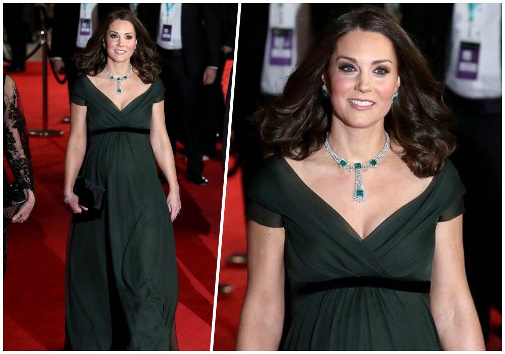 The 36-year-old royal hits the red carpet in deep green cap-sleeved gown amidst Times Up all black evening. The 36-year-old royal hits the red carpet in deep green cap-sleeved gown amidst Times Up all black evening.
