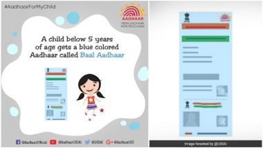'Baal Aadhaar' For Kids Below 5 Years of Age: What it is & How to Enroll For The Blue Coloured 12-Digit UID