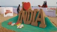 Valentine's Day 2018: Sand Artist Manas Sahoo Turned Puri Sea Beach Into Beautiful 'Selfie Point'