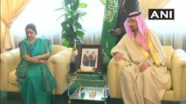 Sushma Swaraj Meets Saudi Minister of National Guards