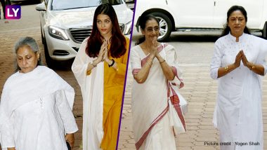 Shammi Aunty's Chautha at ISKCON: Aishwarya Rai Bachchan, Jaya Bachchan and Aruna Irani Pay Their Respect!