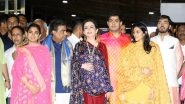 Akash Ambani and Shloka Mehta Seek Lord Ganesha&rsquo;s Blessings at Siddhivinayak Temple Together: View Pics of Ambani Family