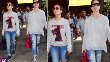 BFFs Kareena Kapoor and Amrita Arora Twin At the Airport As They Return From Singapore
