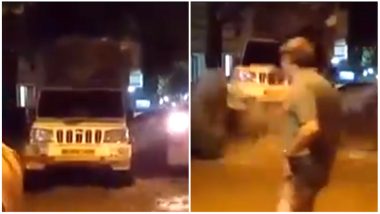 Bolero Car Thrown Up in the Air in Borivali Caught on Video: 72-inch Water Pipeline-Burst Displaces SUV in Mumbai