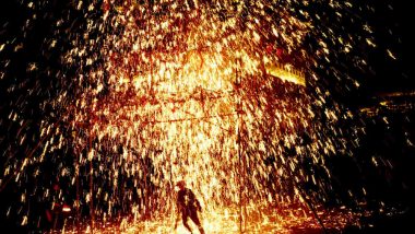 China Villagers 'Eat' Sparks to Ring in Year of the Dog