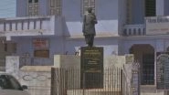 Attack on Statues Continue! Sardar Vallabhbhai Patel&rsquo;s Statue Garlanded With Empty Cold Drink Bottles & Grass in Gujarat