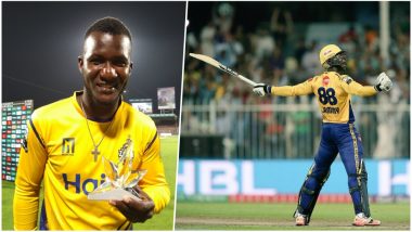 PSL 2018: Injured Darren Sammy on One Leg Guides Peshawar Zalmi to Win by Hitting 16 Runs off 4 Balls (Watch Video)