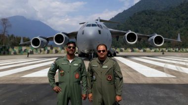 IAF's C-17 Globemaster Transport Aircraft Carries Out Historic Landing Near the China Border in Arunachal Pradesh