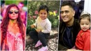 MS Dhoni Daughter Ziva Wishing Holi With Coloured Face Reminds Us of Her Mom Sakshi! See Family Pictures