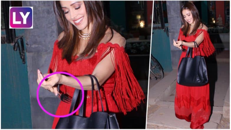 Nushrat Bharucha SPOTTED Putting Fork in Her Purse Near a 