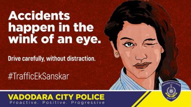 Priya Prakash Varrier's Wink Picture Gets Featured in Vadodara Police's Road Safety Message