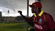 ICC World Cup Qualifiers 2018: Rovman Powell Breaks Glass With Six, Later Signs Autograph on Broken Window (Video)