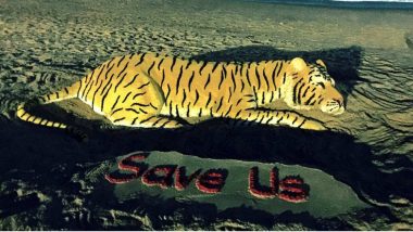 World Wildlife Day 2018 Marked With Big Cats Theme Sand Art by Sudarsan Pattnaik (See Pictures)