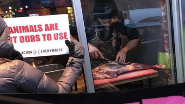 Toronto Chef Cuts Up Deer's Leg In Front Of Vegan Protesters, Takes Twitter By Storm