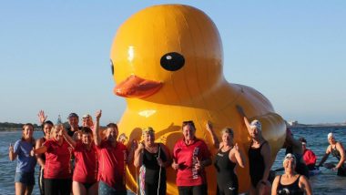 Giant Yellow Duck Named Daphne Goes Missing off Perth's Coogee Beach Australia, Swimming Club Makes Appeal to Find it