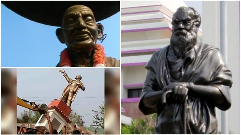 Mahatma Gandhi's Statue In Kerala and BR Ambedkar's Bust In Chennai Damaged