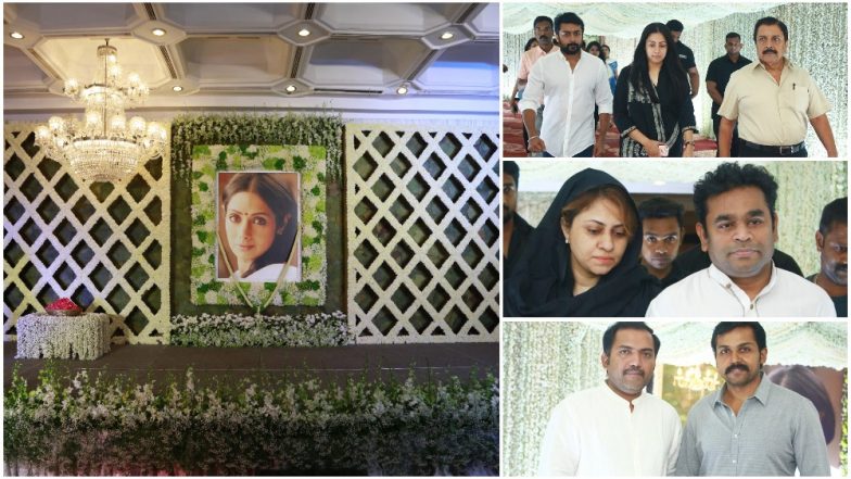 Suriya, Jyothika, Prabhu Deva, AR Rahman, Karthi Pay Respect to Sridevi At Her Prayer Meet; Rajinikanth, Kamal Haasan Give It A Miss - View Pics