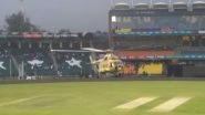 PSL 2018: Pakistan Army&rsquo;s Helicopter Used to dry up Outfield Ahead of Karachi Kings vs Peshawar Zalmi Eliminator, Watch Video