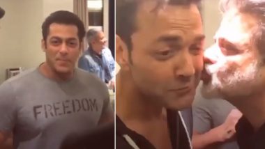 Salman Khan Can't Stop Smiling As Anil Kapoor Gives Bobby Deol A Peck On His Cheek - Watch Video