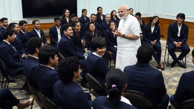 PM Narendra Modi in a Candid Interaction With Indian Medal Winners of CWG 2018