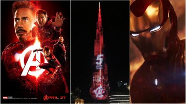 Avengers: Infinity War Light up Burj Khalifa: View Picture as World’s Tallest Building in Dubai Begins Countdown of Marvel Film’s Release!