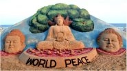 Buddha Purnima 2018: Sudarsan Pattnaik&rsquo;s Sand Art with Message of World Peace