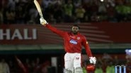 IPL 2018: Chris Gayle Scores First Hundred of the 11th Season Playing for Kings XI Punjab