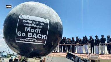 ‘Modi go Back’ Slogans on Black Balloons by DMK Leaders Floated in Tamil Nadu Amid Cauvery Protest