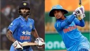 Arjuna Awards 2018: Cricketers Shikhar Dhawan, Smriti Mandhana Recommended by BCCI