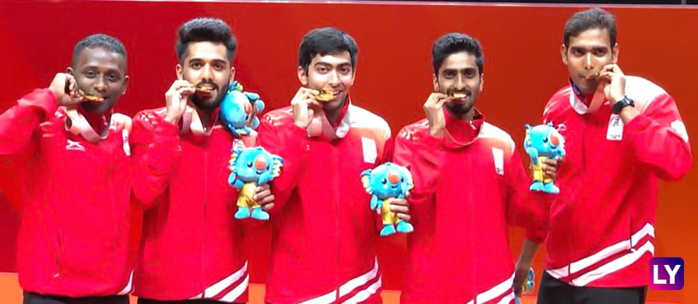 India won the men’s table tennis team event beating Nigeria 3-0 in the final. India won the men’s table tennis team event beating Nigeria 3-0 in the final.